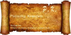 Pulszky Kemenes névjegykártya